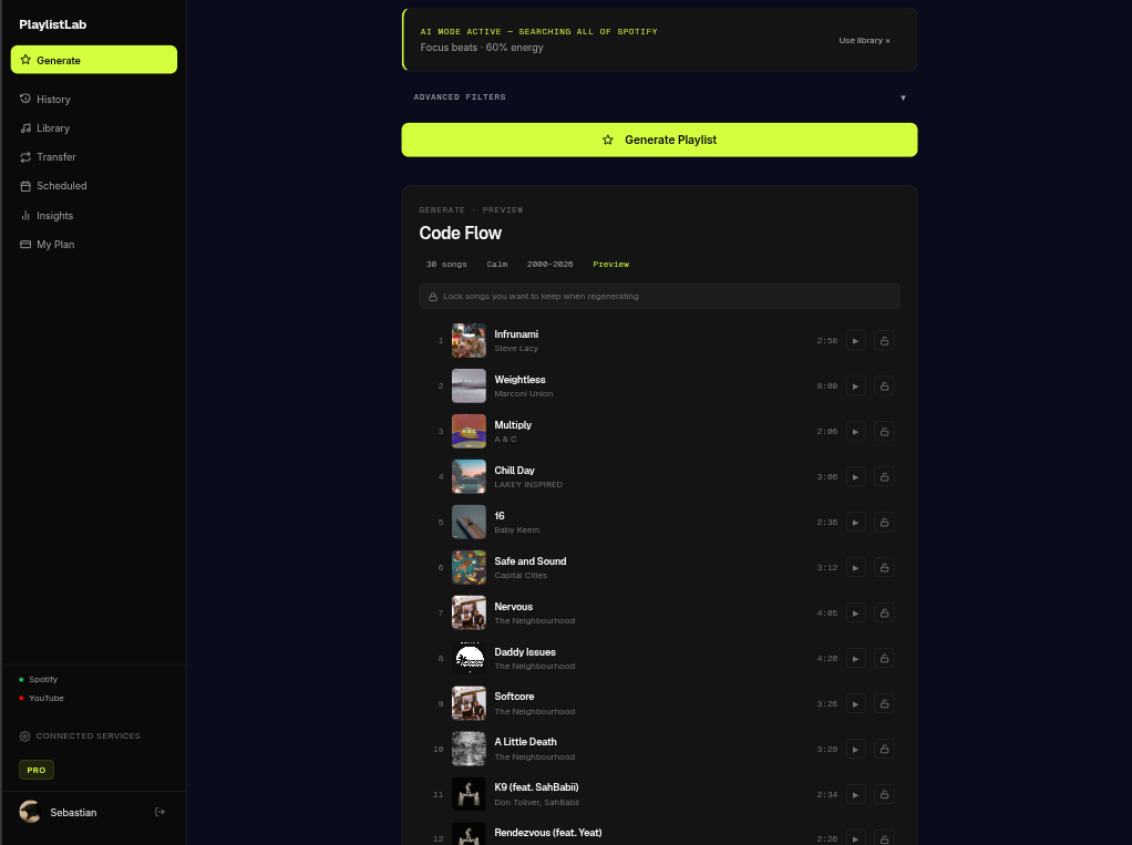 PlaylistLab — screenshot 3 of 9.