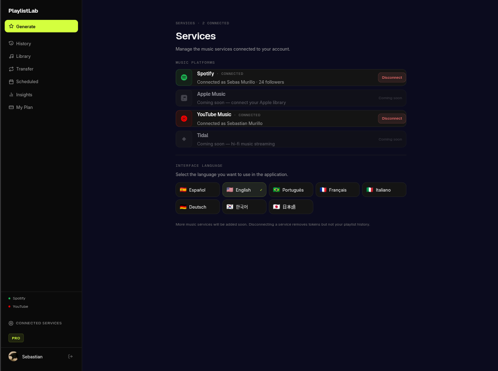 PlaylistLab — screenshot 9 of 9.